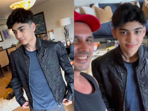 Zayed Khans Son Zidaan Pulls Off His Dads Black Leather Jacket From