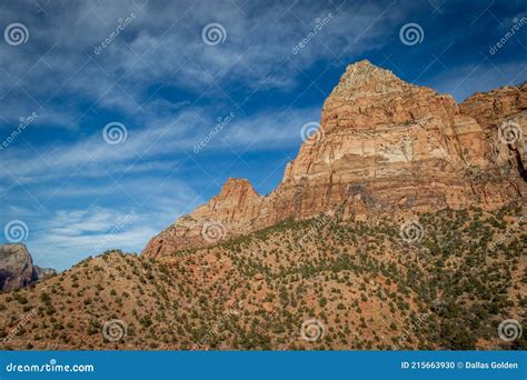 Bridge Mountain At Zion National Park Stock Photo Image Of Clouds