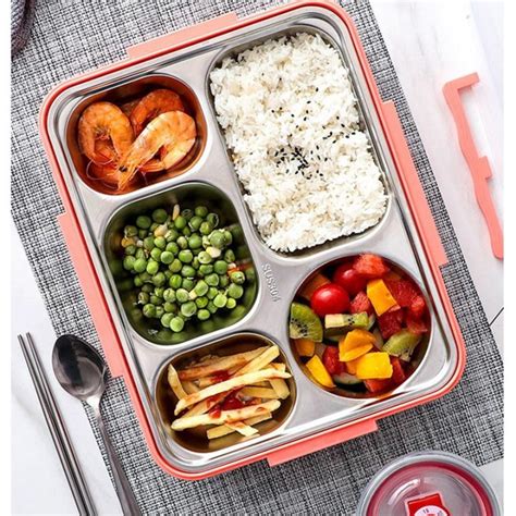 Compartments Lunch Box Stainless Steel Leak Proof Bento Boxes Soup