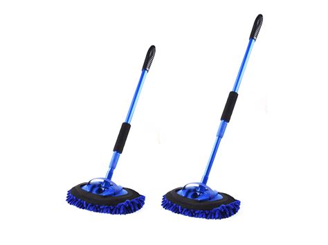 Auto Drive Car Wash Microfiber Mop Blue Aluminum Telescoping Handle