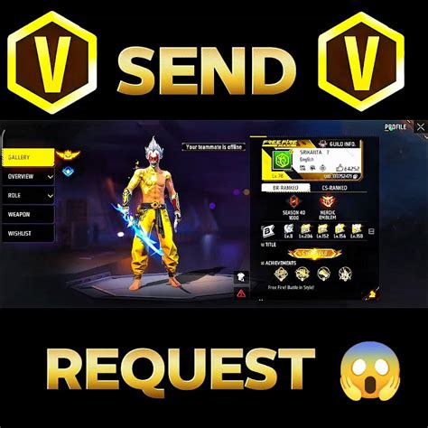 V Badge Guild Player Send Me Request😱 Viralvideo Freefire Shorts