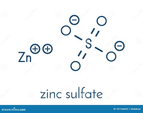 Zinc Sulfate Chemical Structure Skeletal Formula Stock Vector