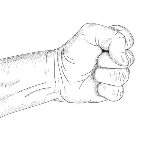 hand punch sketch vectors illustrations
