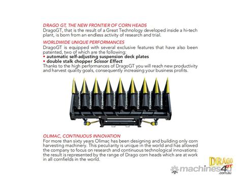 New Olimac Drago GT ORDERS MUST BE PLACED WELL IN ADVANCE Corn Header