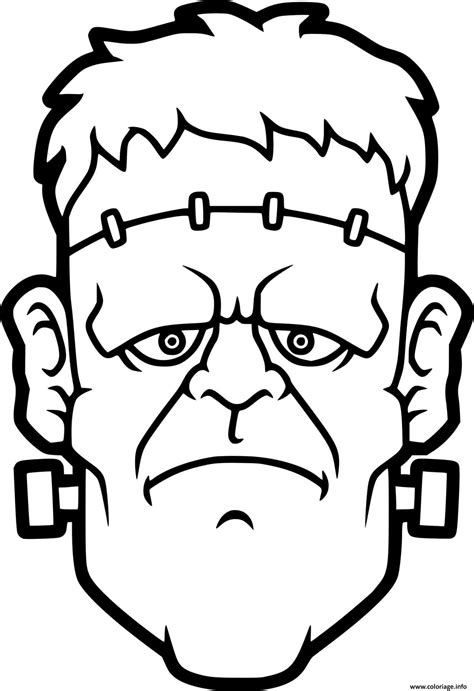 Coloriage Realistic Frankenstein Head Dessin Frankenstein à imprimer