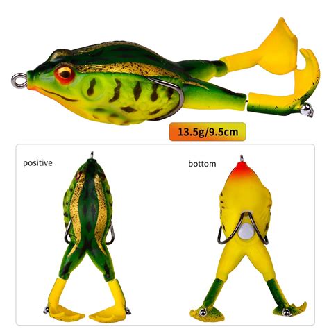 Double Propellers Frog Rotating Leg Wobbler Soft Bait Jigging Fishing