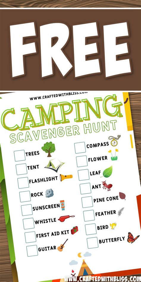 Free Camping Scavenger Hunt Printable Free Camping Scavenger Hunt