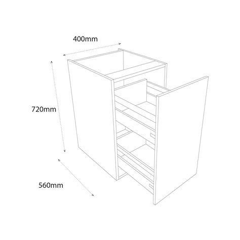 400mm Highline Base Unit With Type 2 Pull Out Purity Kitchens