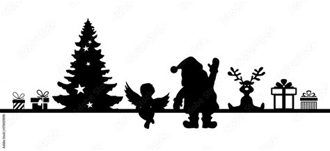 Silhouette Weihnachten Stock Vektorgrafik Adobe Stock