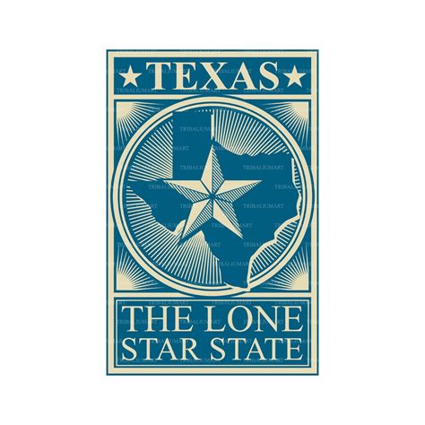 Texas The Lone Star State Vintage Design Poster Cut Files For Cricut