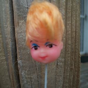 Vintage Inch Plastic Vinyl Blonde Doll Head On A Stick Etsy