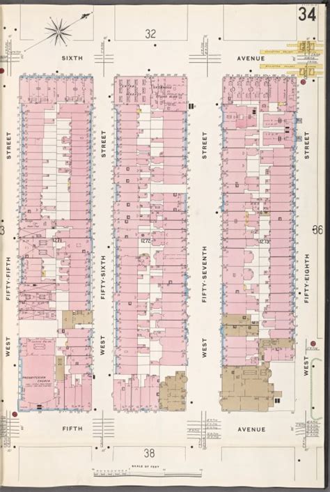 Manhattan V 6 Plate No 34 Map Bounded By 6th Ave W 58th St