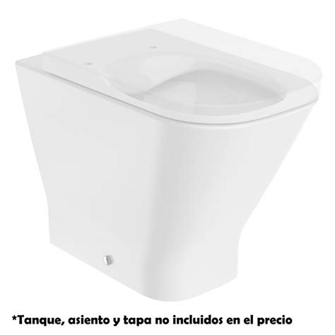 Taza Rimless Adosada Pared Salida Dual Inodoro SQUARE THE GAP ROCA