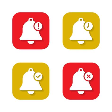 Bell With Exclamation Mark Time Checkmark And Cross Mark Icon With