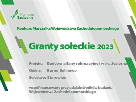 Granty sołeckie 2023 Nowa altana w Jeziornej Gmina Borne Sulinowo