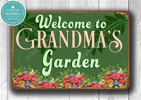 GRANDMAS GARDEN SIGN, Grandmas Garden Signs, Vintage Style Grandmas Garden Sign, Grandmas Garden ...