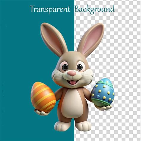 Premium Psd Cute Cartoon Easter Bunny And D Rabbit Share An Easter