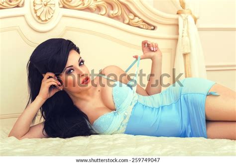 Hot Beautiful Brunette Woman Sexy Posing Stock Photo Shutterstock