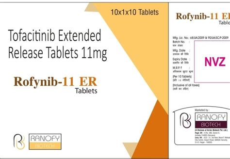 Tofacitinib Extended Release 11mg Tablet In All India At Rs 785 Stripe