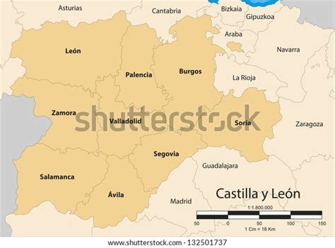 Vector Map Autonomous Community Castile Leon Vector De Stock Libre De