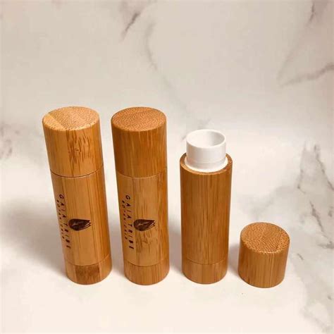 50PCS 3ml 5ml Lip Balm Containers Bamboo Lipstick Tube DIY Empty Lip