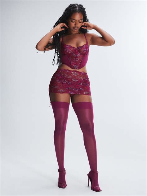 Savage X Stockings With Backseam In Purple Savage X Fenty