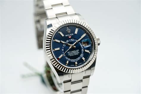 Rolex Sky Dweller 326934 Blue Dial Fluted Bezel Stainless Steel Oyster