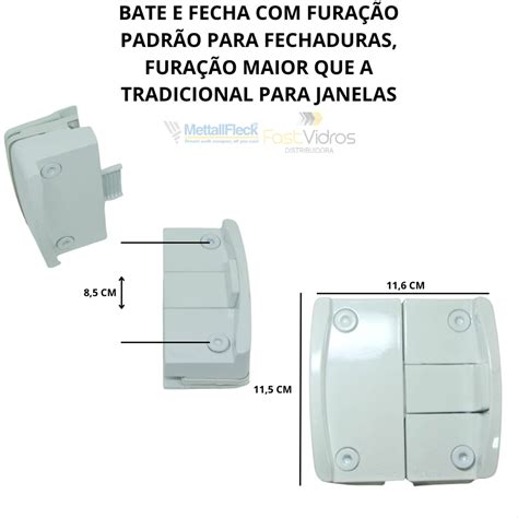 Bate Fecha 1570G P Janela De Blindex V V Metal Preto Fast Vidros