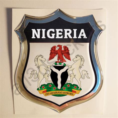 Sticker Nigeria Emblem Coat Of Arms Shield 3d Resin Domed Gel Vinyl Decal Car Ebay