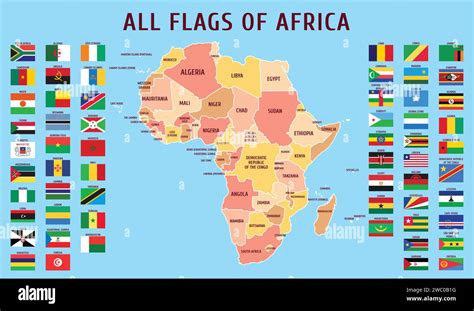 Map Of Africa With Flags Stock Vector Image Art Alamy