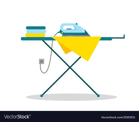 Iron And Clothes On An Ironing Board Royalty Free Vector