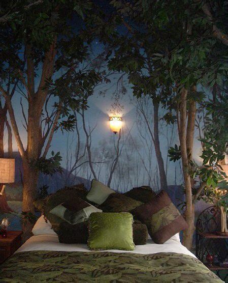 Dark Woods In The Bedroom Guest Room Decor Forest Bedroom Tree Wall