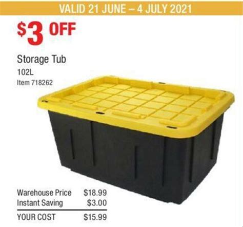 Storage Tub 102l Offer At Costco