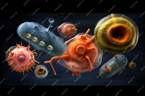 Bacterias Microscópicas Organismos Unicelulares Microorganismos Bajo Microscopio Foto Premium