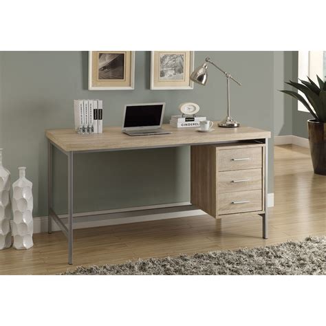 Monarch Specialties Standard Computer Desk In Natural The Home Depot