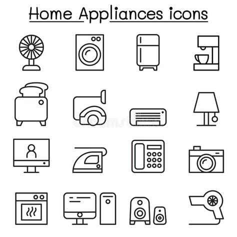 Appliance Line Art Icon Set Stock Illustrations 9453 Appliance Line Art Icon Set Stock