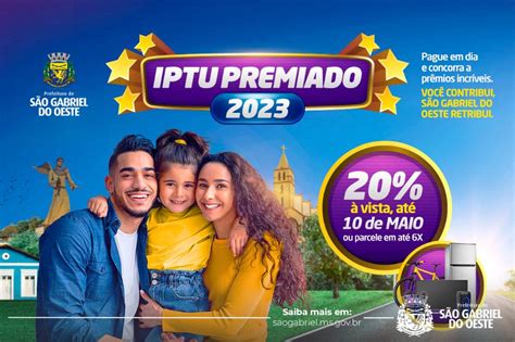 São Gabriel Prefeitura lança campanha IPTU Premiado 2023 desconto