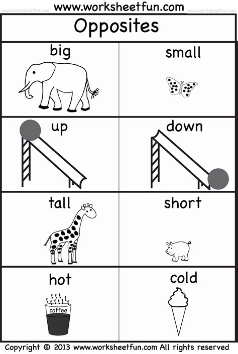 Opposites Preschool Worksheets Inspirational Opposites – 2 Worksheets ...