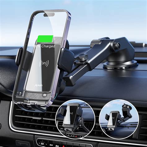 Alxum W Qi Car Wireless Charger Holder With Electromagnetic Sense