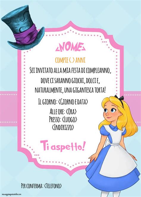 Modello Di Invito Con Alice Nel Paese Delle Meraviglie Crea Inviti