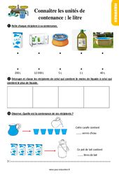 Exercice Contenance capacité litre CE1