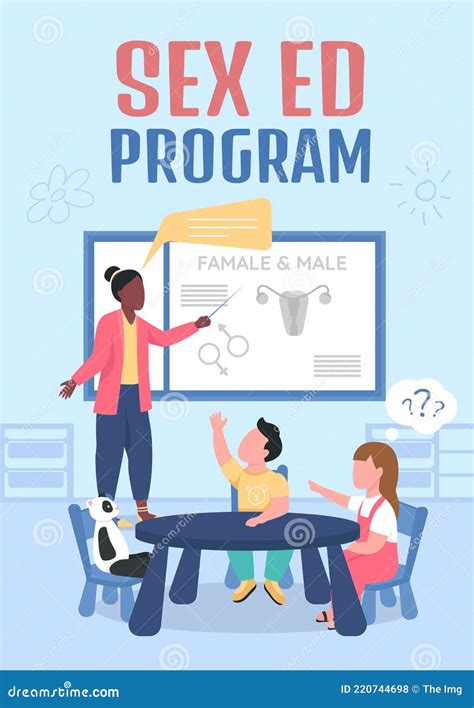 Sex Ed Program Poster Flat Vector Template Stock Vector Illustration Of Brochure Anatomy