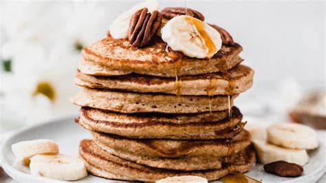 Healthy Banana Oatmeal Pancakes Made In The Blender Ambitious Kitchen