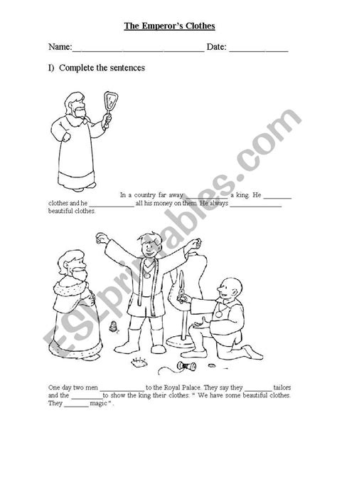 The Emperor´s New Clothes Esl Worksheet By Neda1982