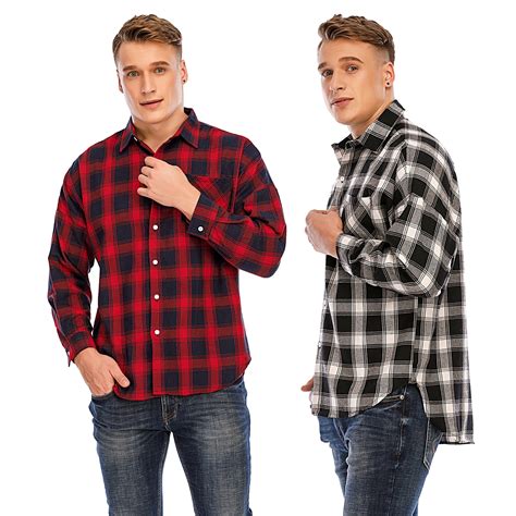 Red Plaid Shirts For Men