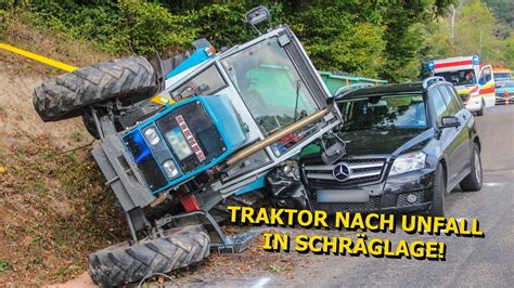 SPEKTAKULÄRER UNFALL MIT TRAKTOR Mercedes scheitert im