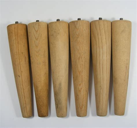 Tapered Unfinished Wooden Furniture Legs Set Of Six 8