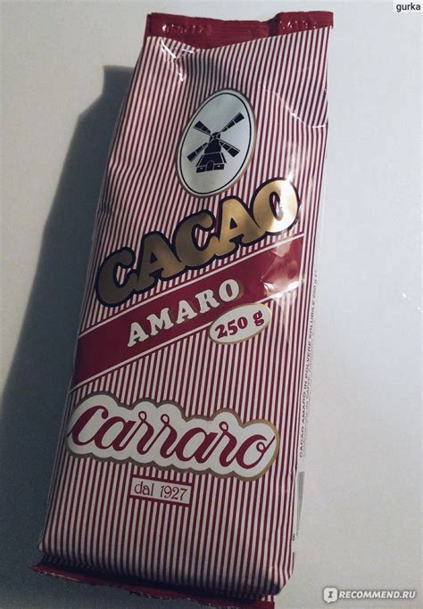 Какао Carraro Bitter - «Насыщенный шоколадный вкус! » | отзывы