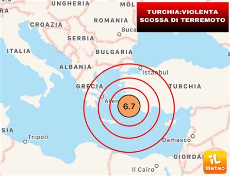 Forte Scossa Di Terremoto Magnitudo Richter Tra Turchia E Grecia