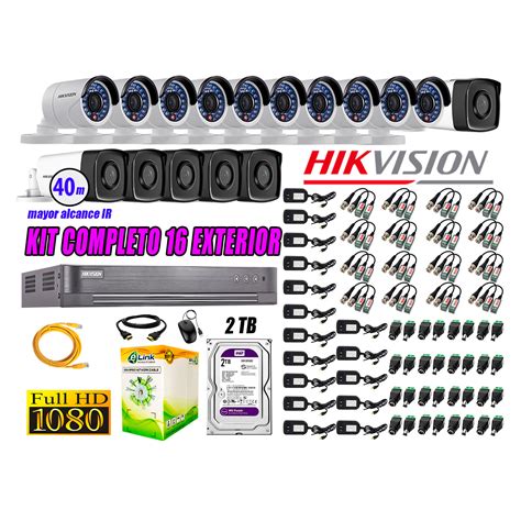 Ripley HIKVISION CÁMARAS DE SEGURIDAD KIT 16 EXTERIOR FULL HD 1080P